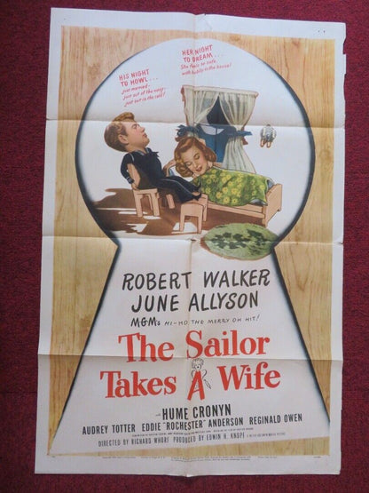 SAILOR TAKES A WIFE  FOLDED US ONE SHEET POSTER ROBERT WALKER JUNE ALLYSON 1945