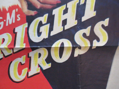 RIGHT CROSS FOLDED US ONE SHEET POSTER JUNE ALLYSON DICK POWELL 1950