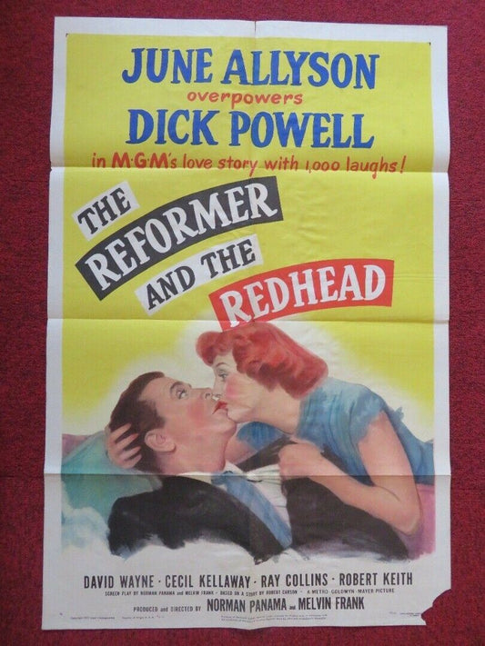 THE REFORMER AND THE REDHEAD FOLDED US ONE SHEET POSTER JUNE ALLYSON 1950