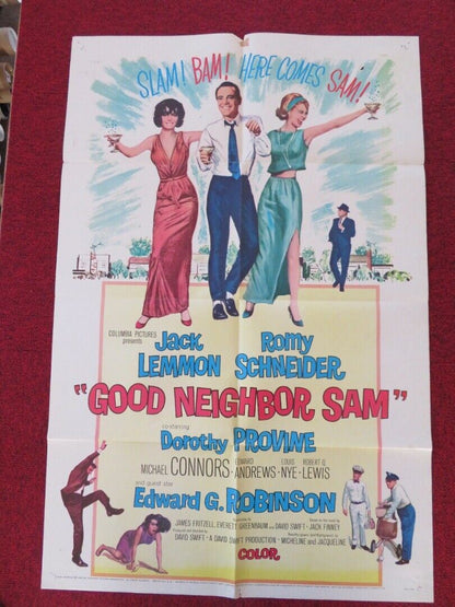 GOOD NEIGHBOR SAM FOLDED US ONE SHEET POSTER JACK LEMMON ROMY SCHNEIDER 1964