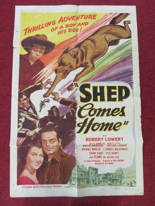 SHEP COMES HOME  FOLDED US ONE SHEET POSTER ROBERT LOWERY BILLY KIMBLEY 1948