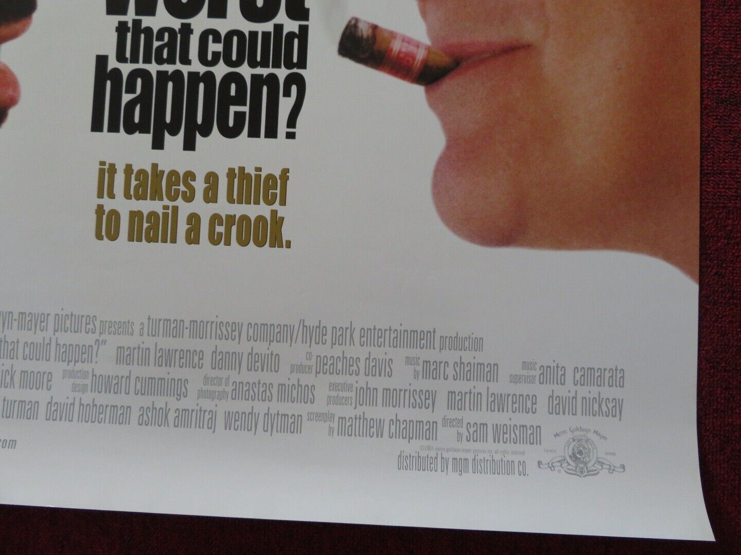 WHAT'S THE WORST THAT COULD HAPPEN US ONE SHEET ROLLED POSTER M LAWRENCE 2001