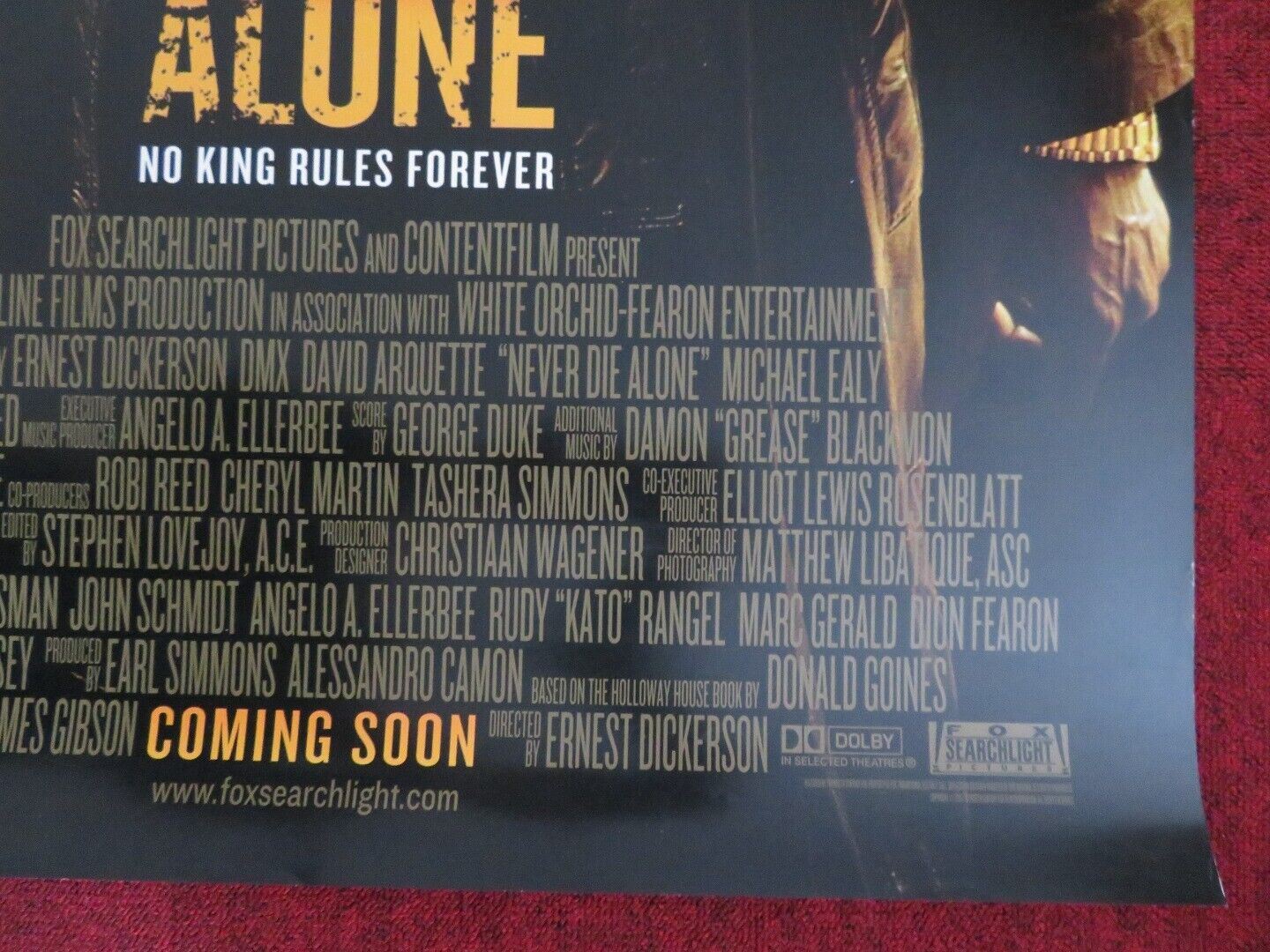 NEVER DIE ALONE US ONE SHEET ROLLED POSTER DMX DAVID ARQUETTE 2004