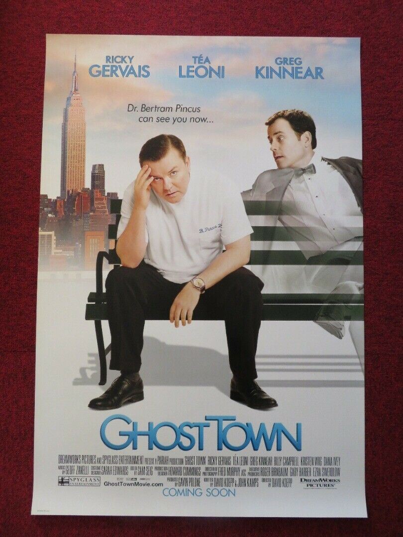 GHOST TOWN US ONE SHEET ROLLED POSTER RICKY GERVAIS GREG KINNEAR 2008