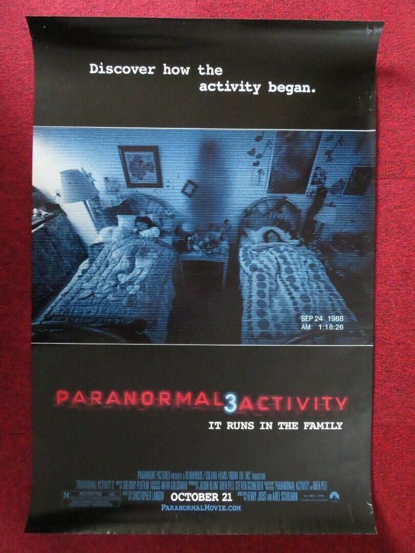 PARANORMAL ACTIVITY 3 US ONE SHEET ROLLED POSTER HENRY JOOST ARIEL SCHULMAN 2011