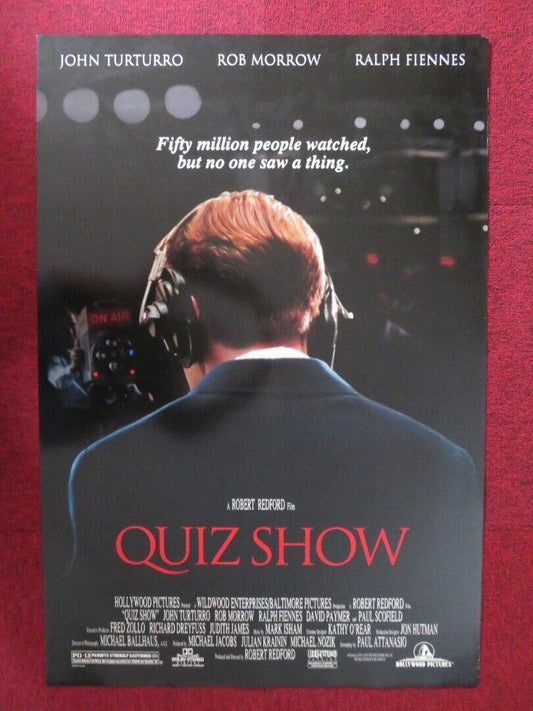 QUIZ SHOW US ONE SHEET ROLLED POSTER ROBERT REDFORD RALPH FIENNES 1994