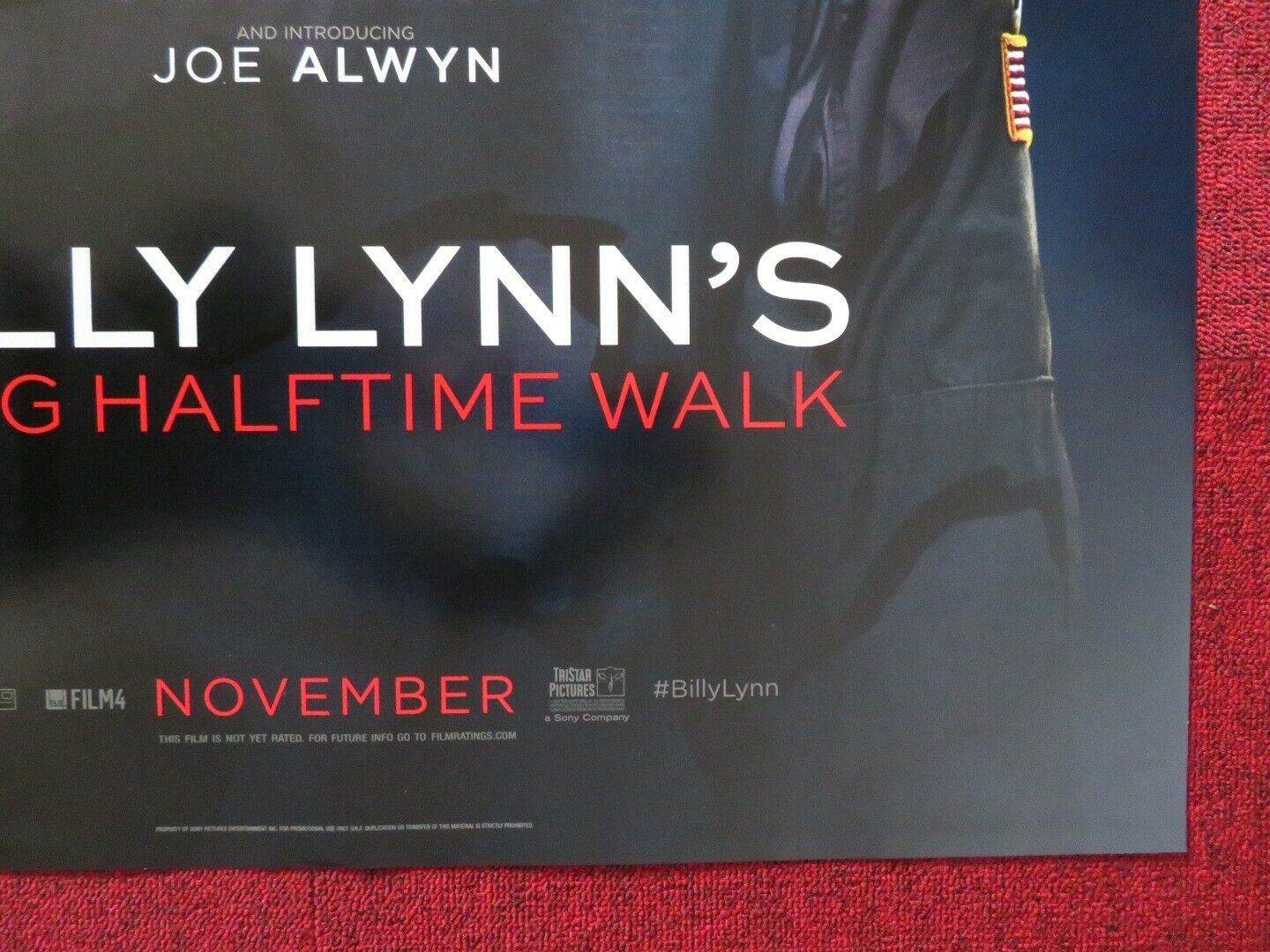 BILLY LYNN'S LONG HALFTIME  WALK  US ONE SHEET ROLLED POSTER ANG LEE 2016