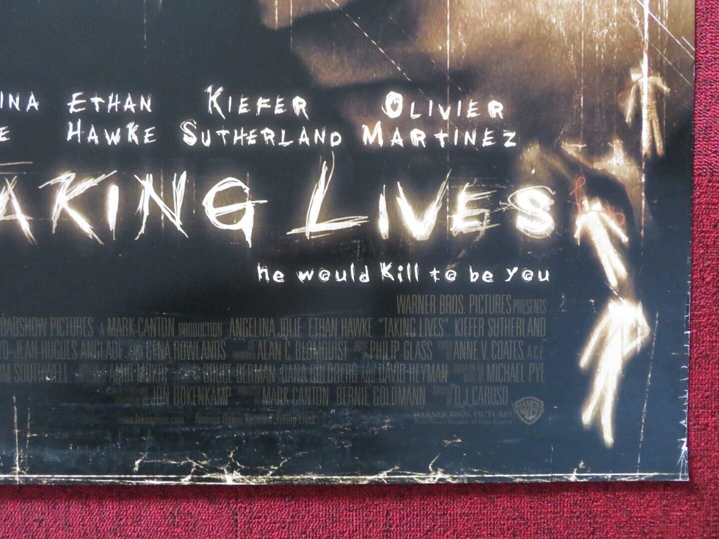 TAKING LIVES  US ONE SHEET ROLLED POSTER ANGELINA JOLIE ETHAN HAWKE 2004