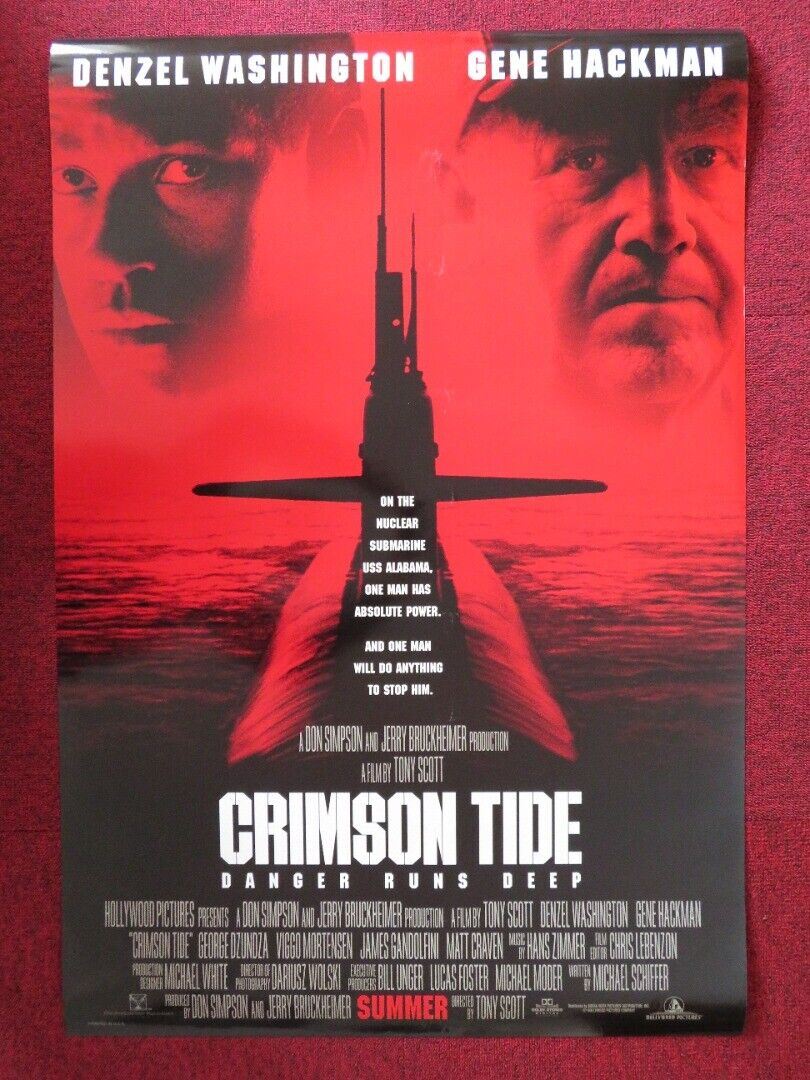 CRIMSON TIDE  US ONE SHEET ROLLED POSTER DENZEL WASHINGTON GENE HACKMAN 1995