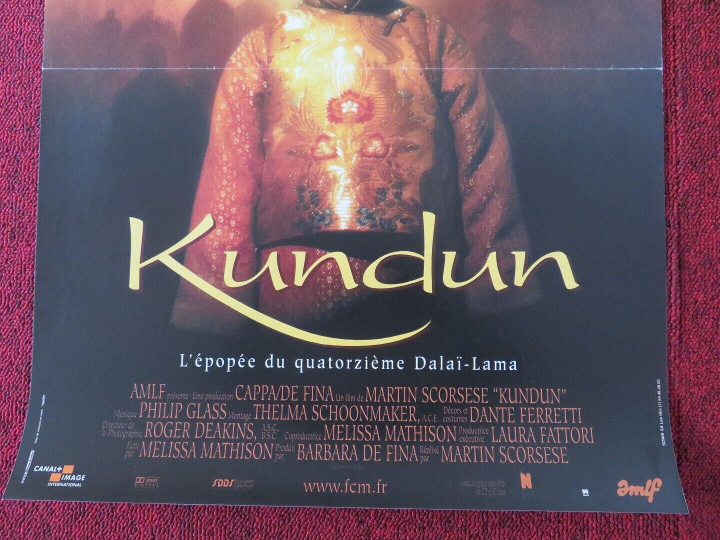 KUNDUN FRENCH (15"x 21") POSTER MARTIN SCORSESE TENZIN THUTHOB TSARONG 1997