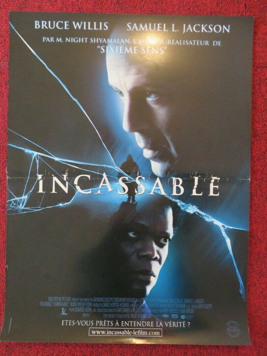 UNBREAKABLE FRENCH (15"x 21") POSTER BRUCE WILLIS SAMUEL L. JACKSON 2000