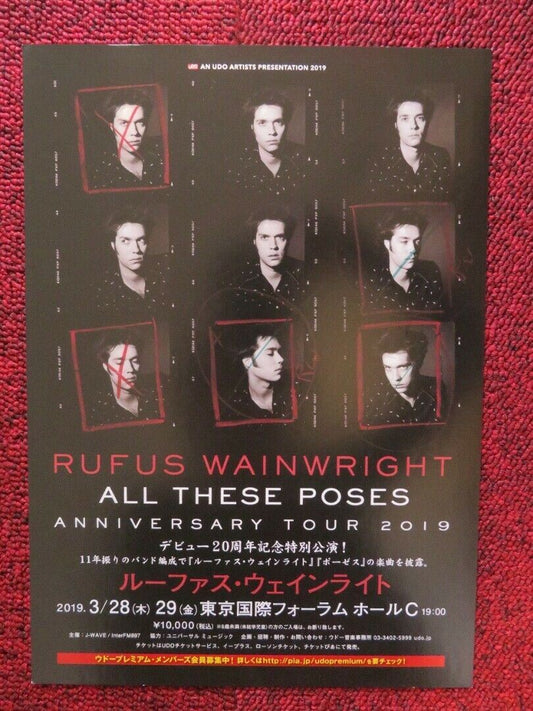 RUFUS WAINRIGHT- ALL THESE POSES TOUR JAPANESE MUSIC TOUR GIG POSTER 2019