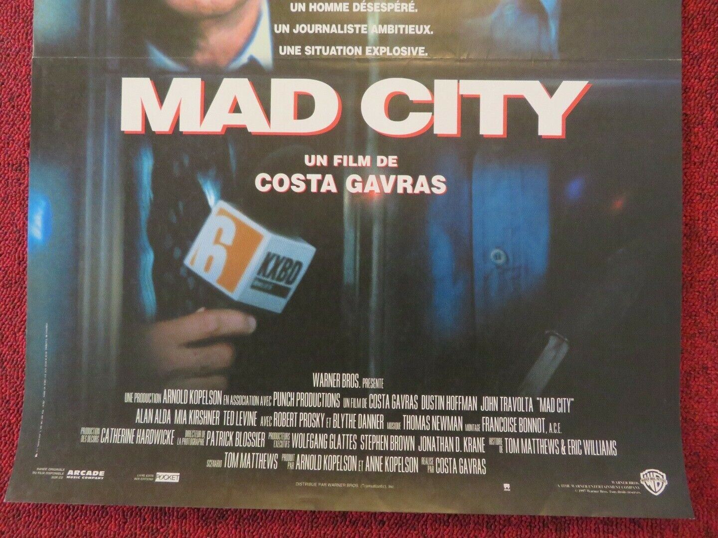 MAD CITY FRENCH (15"x 21") POSTER DUSTIN HOFFMAN JOHN TRAVOLTA 1997