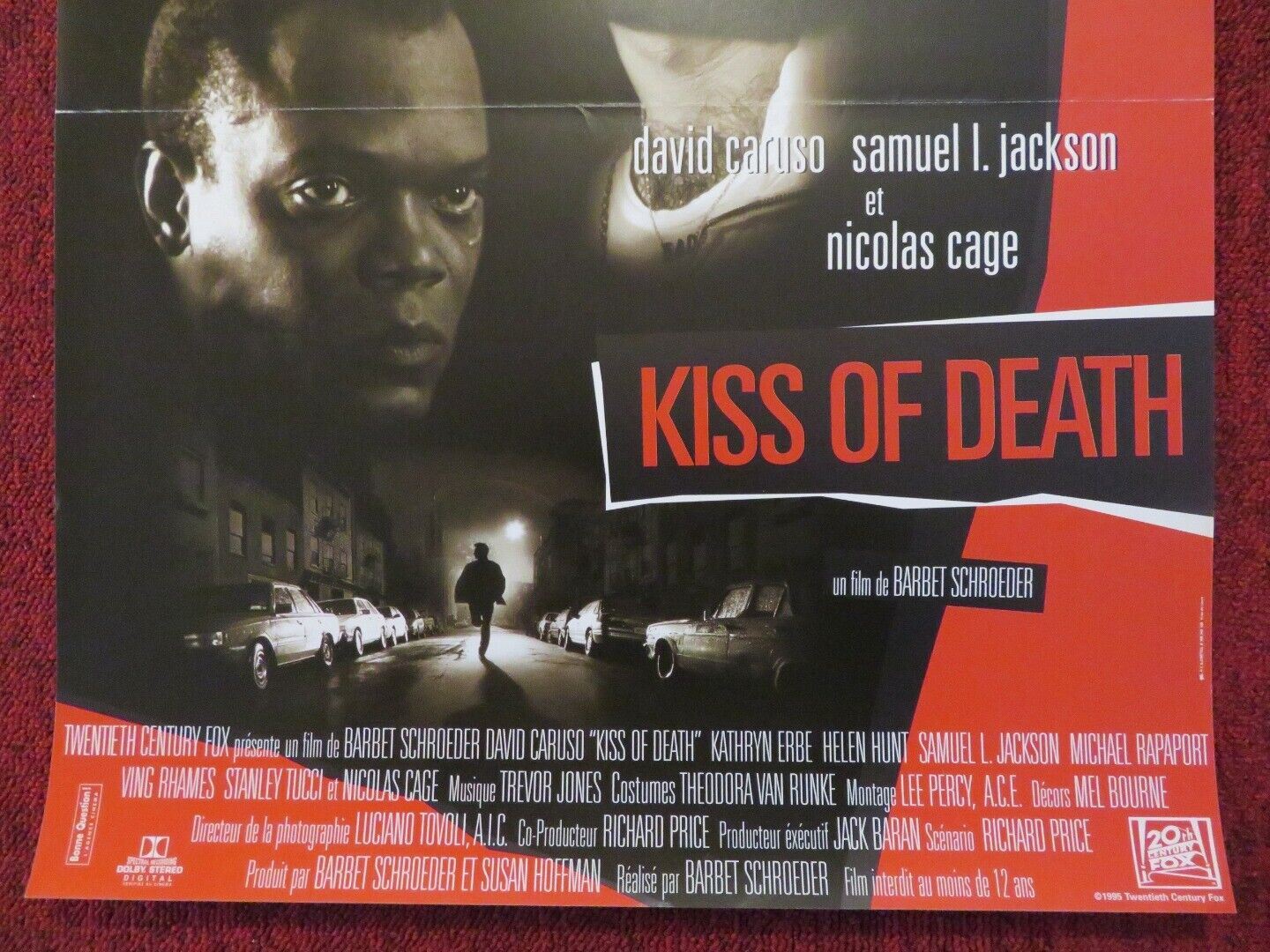 KISS OF DEATH FRENCH (15"x 21") POSTER NICOLAS CAGE SAMUEL L. JACKSON 1995