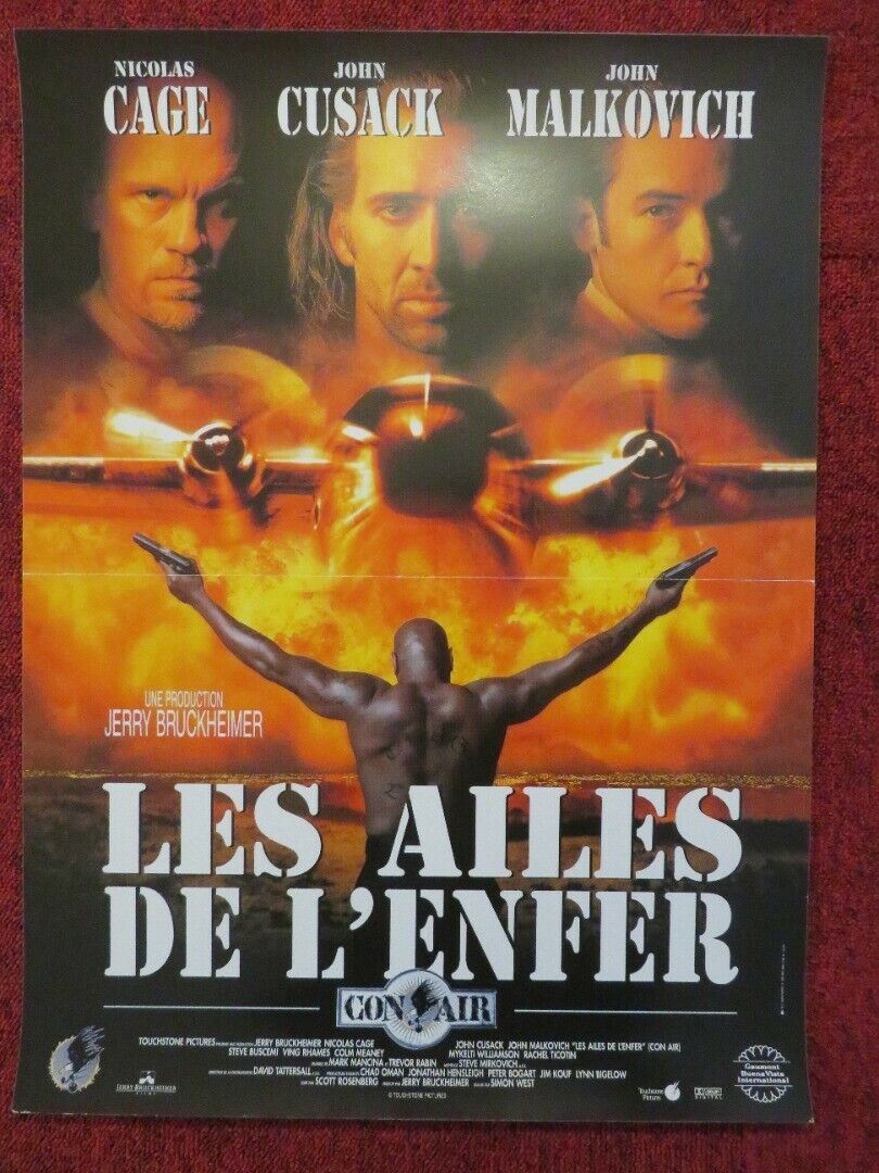 CON AIR  FRENCH (15"x 21") POSTER NICOLAS CAGE JOHN MALKOVICH 1997