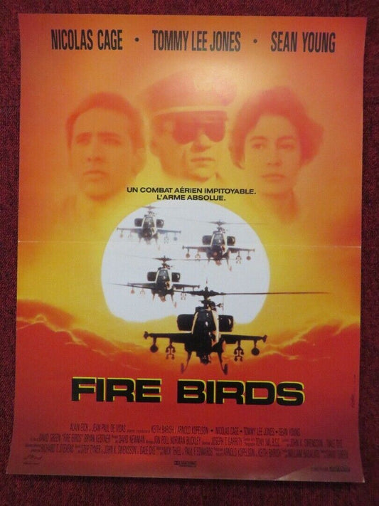 FIRE BIRDS FRENCH (15"x 21") POSTER NICOLAS CAGE TOMMY LEE JONES 1990