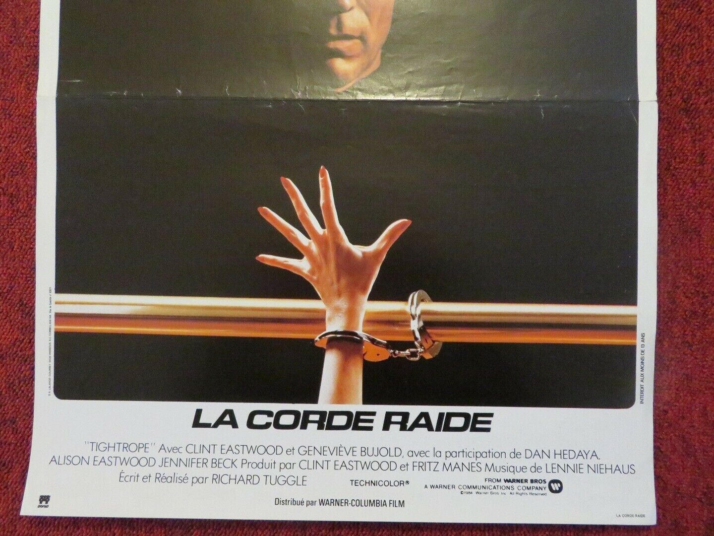 TIGHTROPE FRENCH (15"x 21") POSTER CLINT EASTWOOD GENEVIEVE BUJOLD 1984