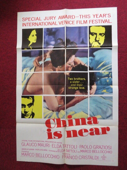 CHINA IS NEAR FOLDED US ONE SHEET POSTER GLAUCO MAURI ELDA TATTOLI 1968