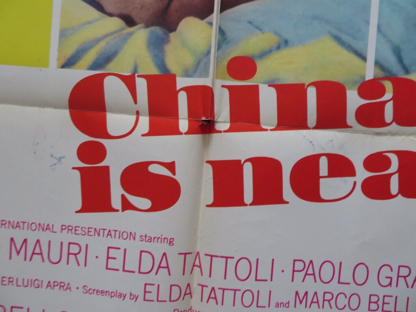 CHINA IS NEAR FOLDED US ONE SHEET POSTER GLAUCO MAURI ELDA TATTOLI 1968