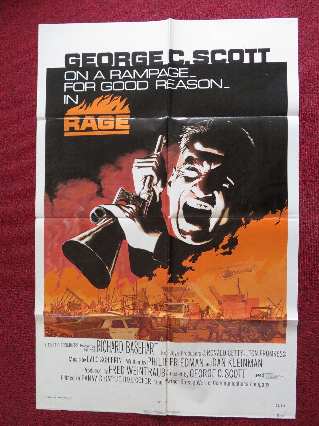 RAGE FOLDED US ONE SHEET POSTER GEORGE C. SCOTT 1972