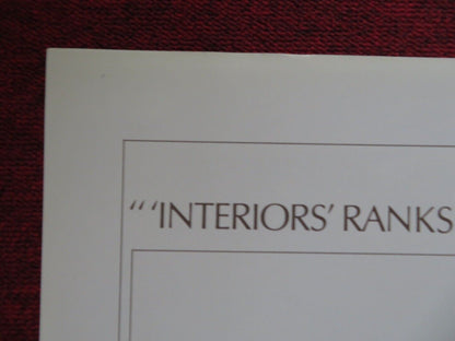 INTERIORS - STYLE B FOLDED US ONE SHEET POSTER WOODY ALLEN DIANE KEATON 1978