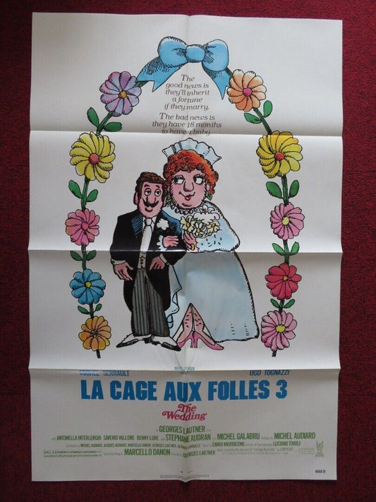 LA CAGE AUX FOLLES 3 / THE WEDDING FOLDED US ONE SHEET POSTER 1986