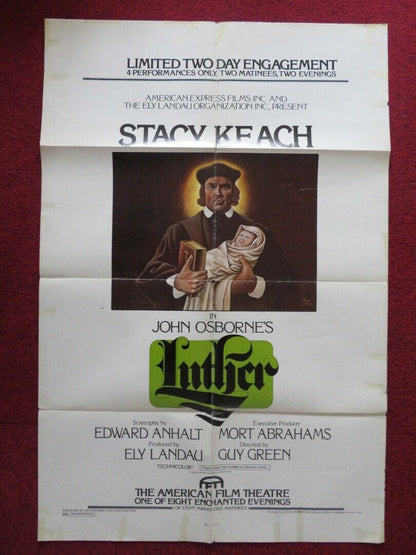 LUTHER FOLDED US ONE SHEET POSTER STACY KEACH JOHN OSBORNE 1974