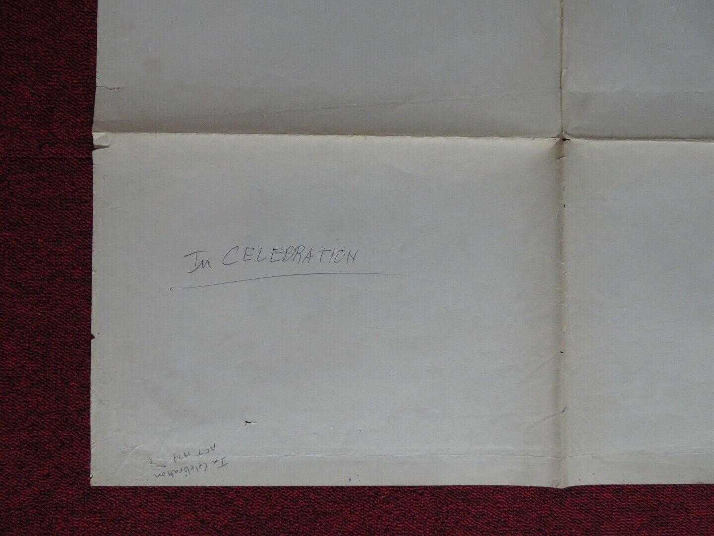 IN CELEBRATION FOLDED US ONE SHEET POSTER ALAN BATES DAVID STOREY 1974