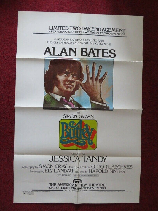 BUTLEY FOLDED US ONE SHEET POSTER JESSICA TANDY 1974