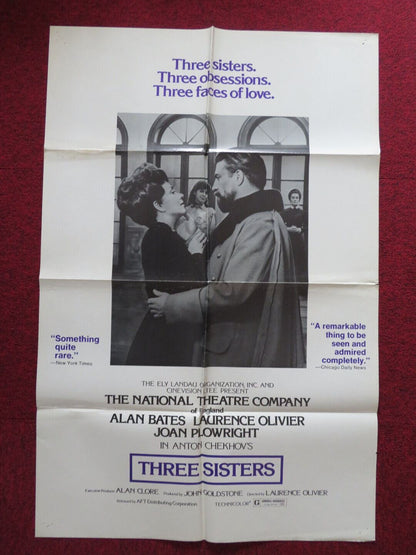 THREE SISTERS  FOLDED US ONE SHEET POSTER ANTON CHECKHOV LAURENCE OLIVIER 1970