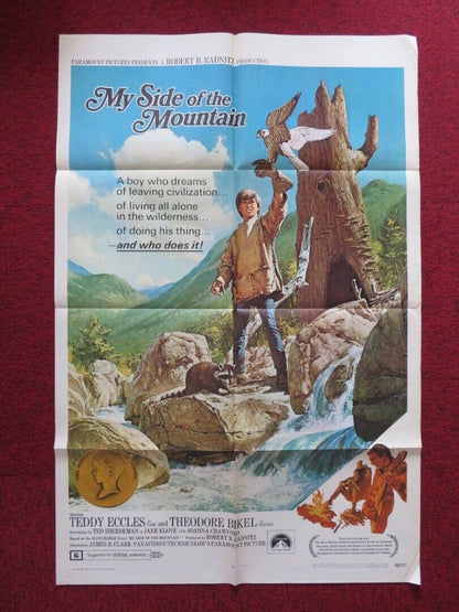 MY SIDE OF MOUNTAIN  FOLDED US ONE SHEET POSTER THEODORE BIKLE TEDDY ECCLES 1968