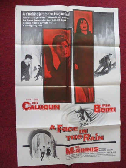 FACE IN THE RAIN  FOLDED US ONE SHEET POSTER NIAL MCGINNIS IRVIN KERSHNER 1963