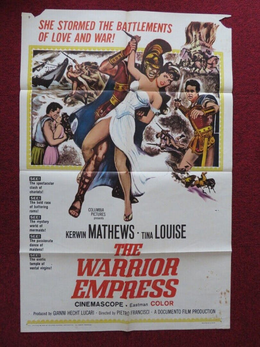 WARRIOR EMPRESS FOLDED US ONE SHEET POSTER KERWIN MATHEWS TINA LOUISE 1960