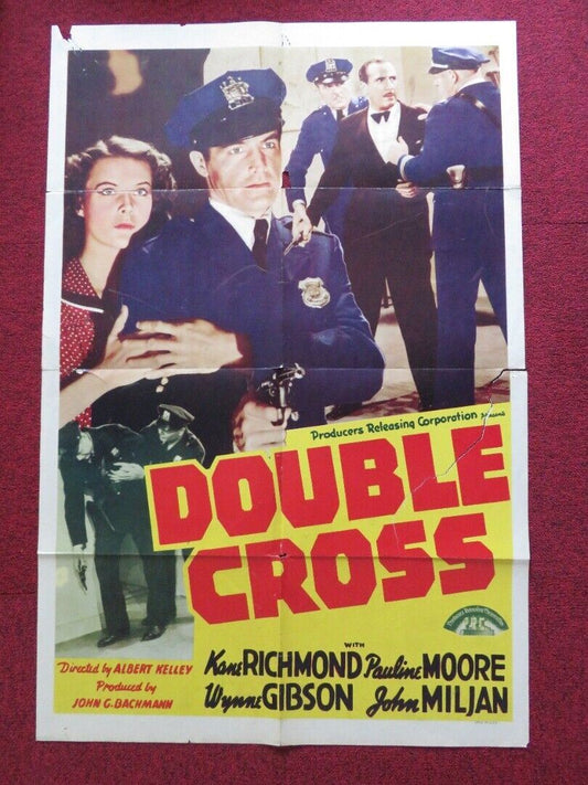 DOUBLE CROSS FOLDED US ONE SHEET POSTER KANE RICHMOND PAULINE MOORE 1941