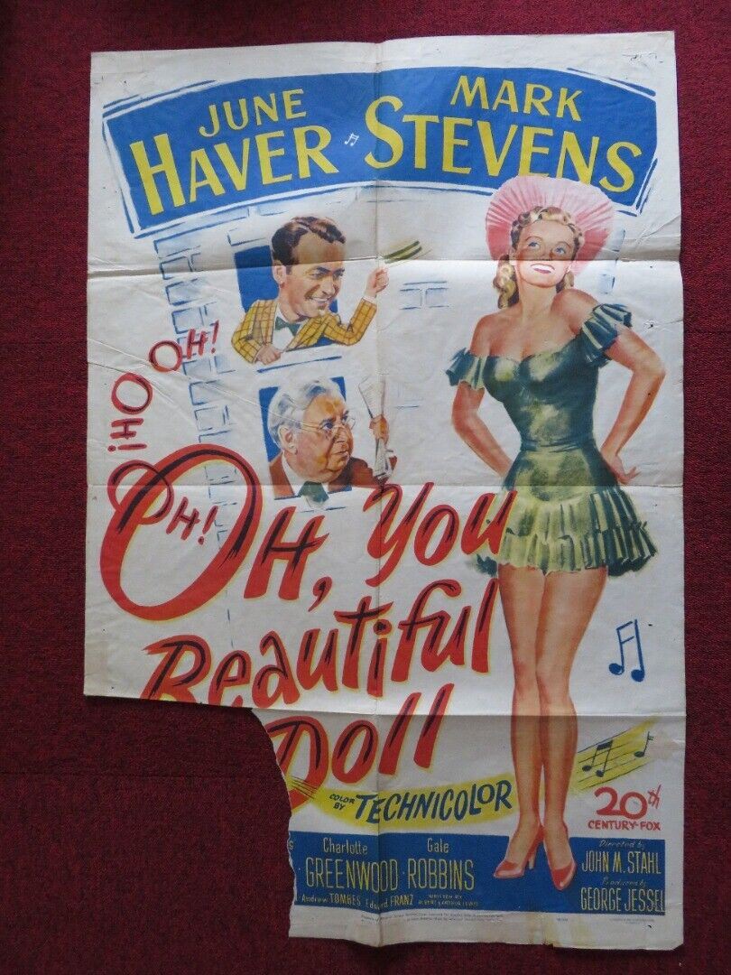 OH YOU BEAUTIFUL DOLL FOLDED US ONE SHEET POSTER MARK STEVENS JUNE HAVER 1949