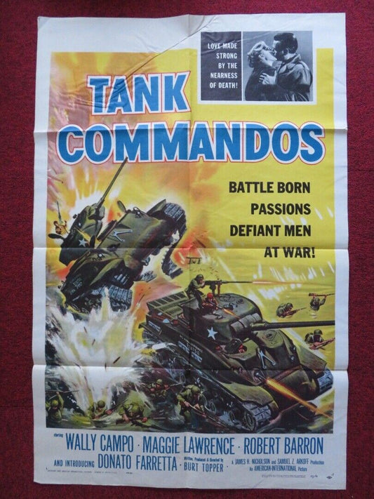 TANK COMMANDOS FOLDED US ONE SHEET POSTER WALLY CAMPO MAGGIE LAWRENCE 1959