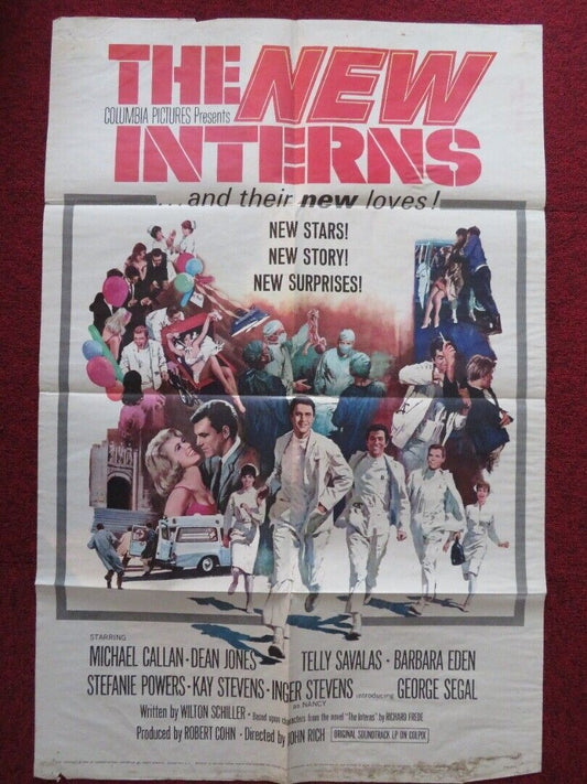 THE NEW INTERNS FOLDED US ONE SHEET POSTER TELY SAVALAS MICHAEL CALLAN 1964