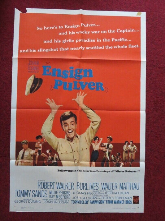 ENSIGN PULVER FOLDED US ONE SHEET POSTER WALTER MATTHAU ROBERT WALKER JR. 1964