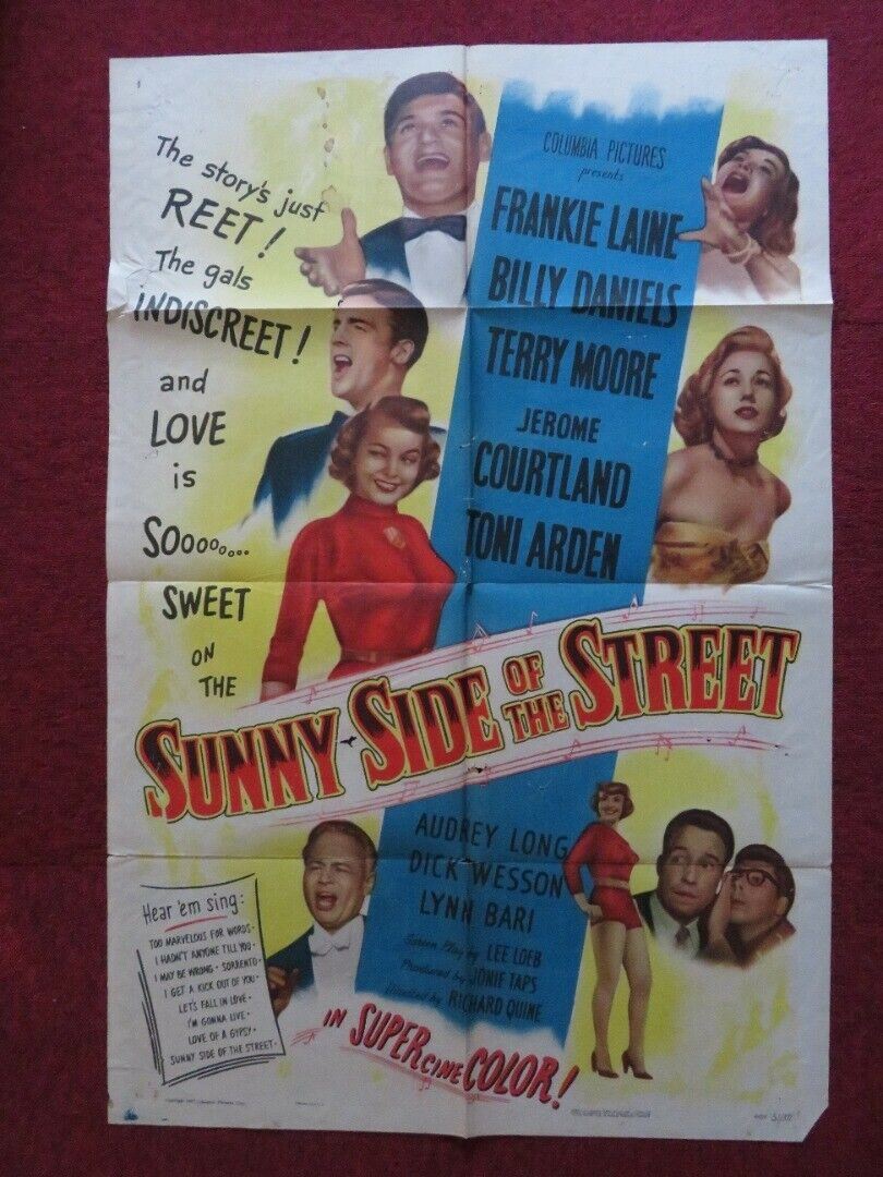 SUNNY SIDE OF THE STREET FOLDED US ONE SHEET POSTER FRANKIE LAINE 1951