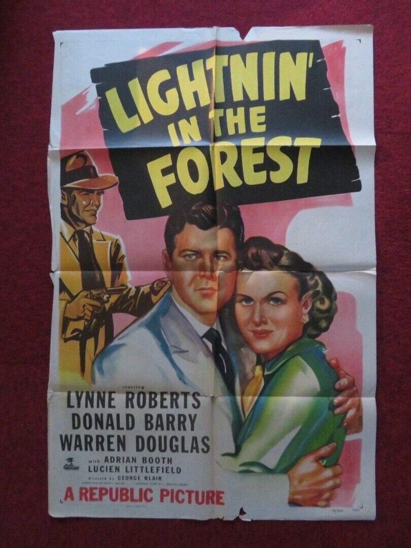 LIGHTNIN' IN THE FOREST FOLDED US ONE SHEET POSTER LYNNE ROBERTS 1948