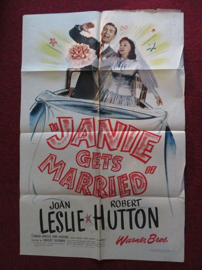 JANIE GETS MARRIED  FOLDED US ONE SHEET POSTER JOAN LESLIE ROBERT HUTTON 1946