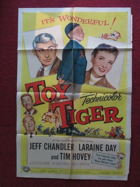 TOY TIGER FOLDED US ONE SHEET POSTER JEFF CHANDLER LARAINE DAY 1956