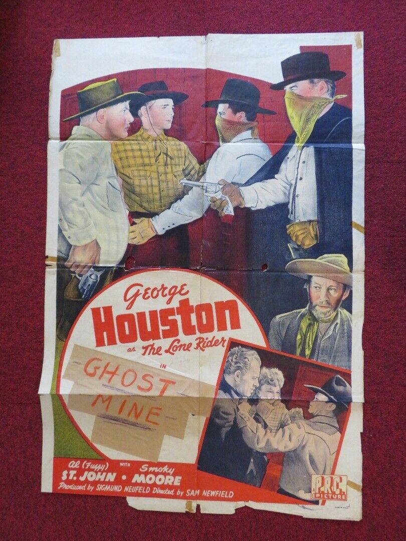 THE LONE RIDER IN GHOST TOWN/ GHOST MINE FOLDED US ONE SHEET POSTER 1941