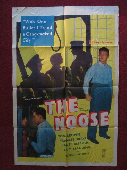 THE NOOSE / I'D GIVE MY LIFE FOLDED US ONE SHEET POSTER GUY STANDING 1947