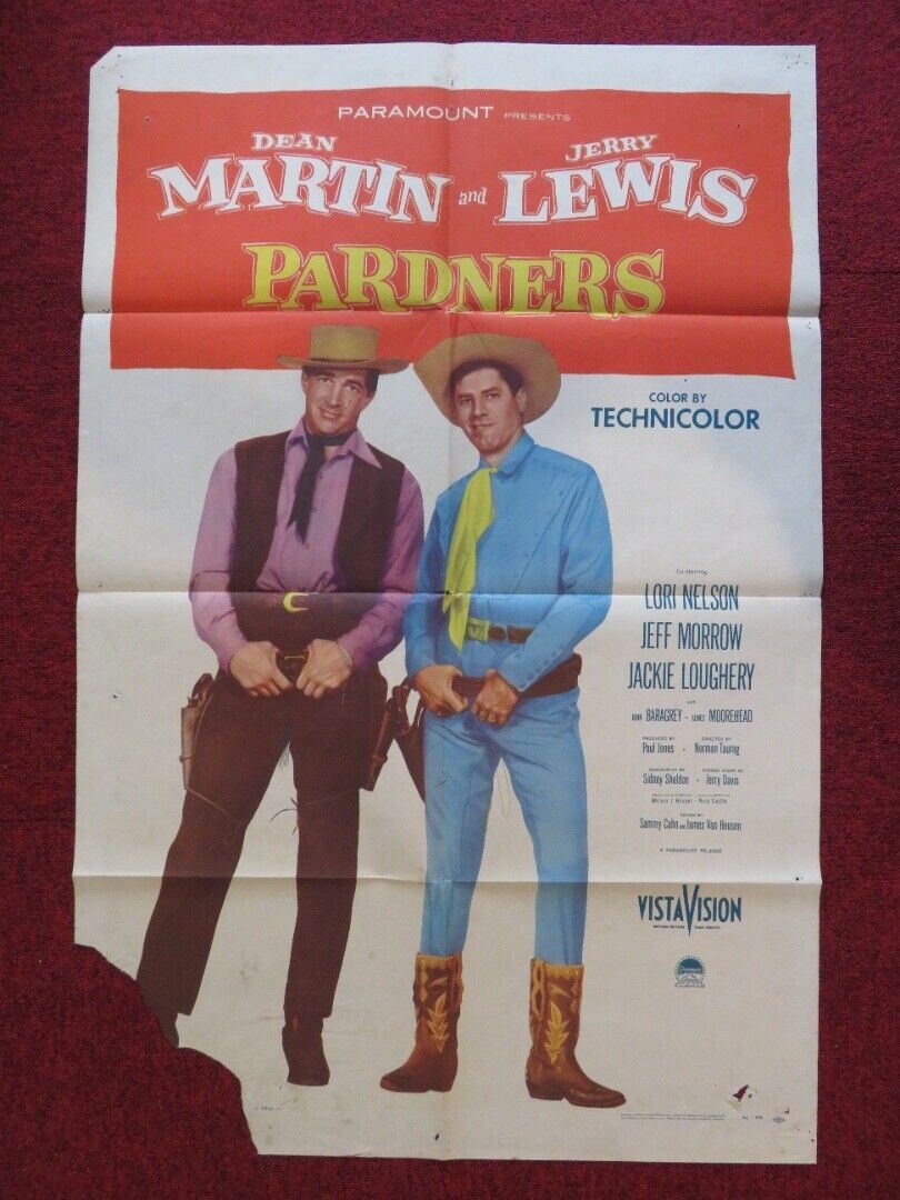 PARDNERS FOLDED US ONE SHEET POSTER DEAN MARTIN JERRY LEWIS 1956