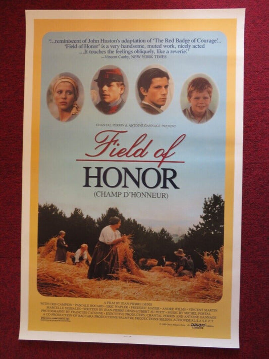 FIELD OF HONOR US ONE SHEET ROLLED POSTER CRIS CAMPION PASCALE ROCARD 1987