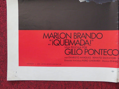 BURN SPANISH ONE SHEET FOLDED POSTER MARLON BRANDO EVARISTO MARQUEZ 1970