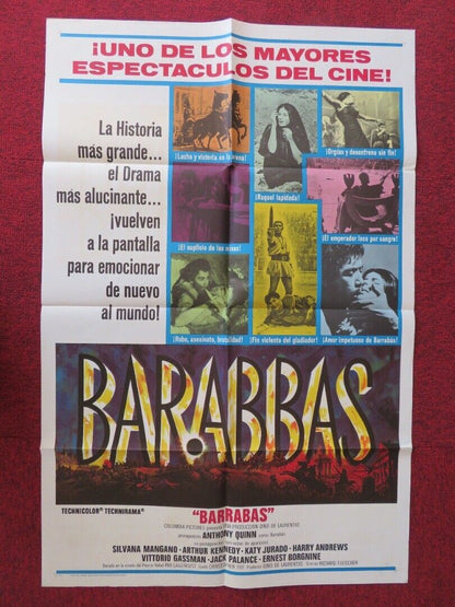 BARABAS SPANISH ONE SHEET FOLDED POSTER ANTHONY QUINN SILVANA MANGANO 1961