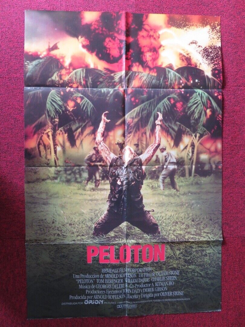 PLATOON ARGENTINA ONE SHEET FOLDED POSTER TOM BERENGER WILLEM DAFOE 1986