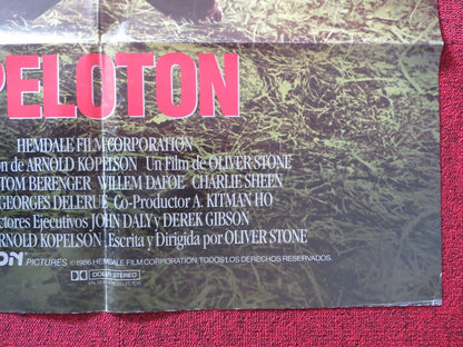 PLATOON ARGENTINA ONE SHEET FOLDED POSTER TOM BERENGER WILLEM DAFOE 1986